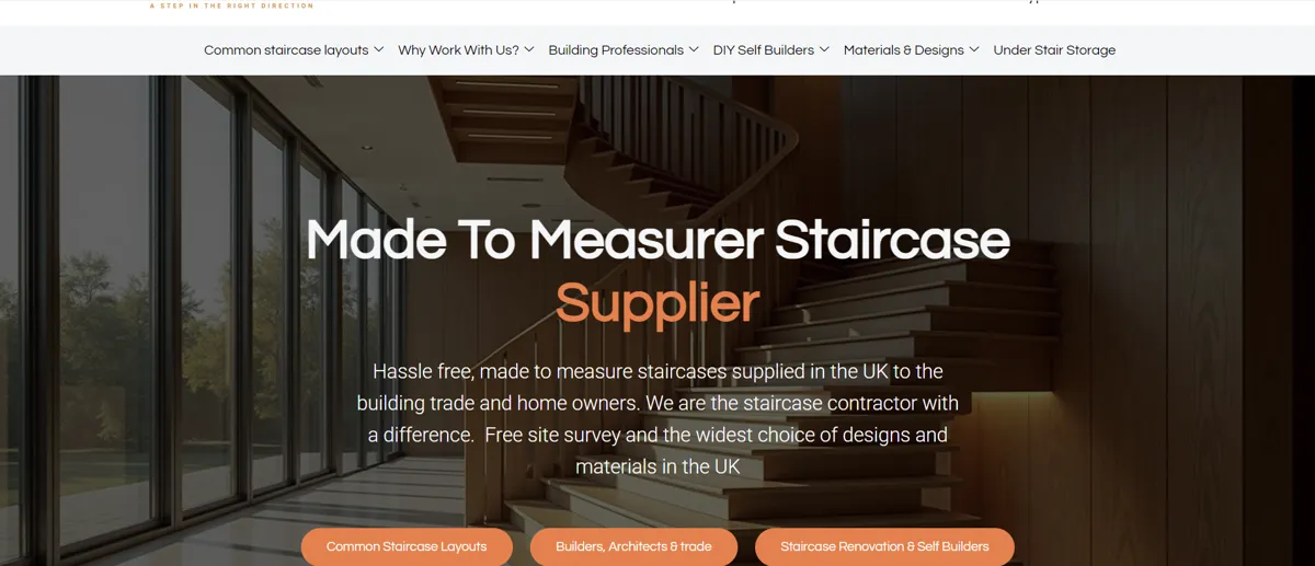 The Stair Guys website – made to measure staircase supplier in the UK